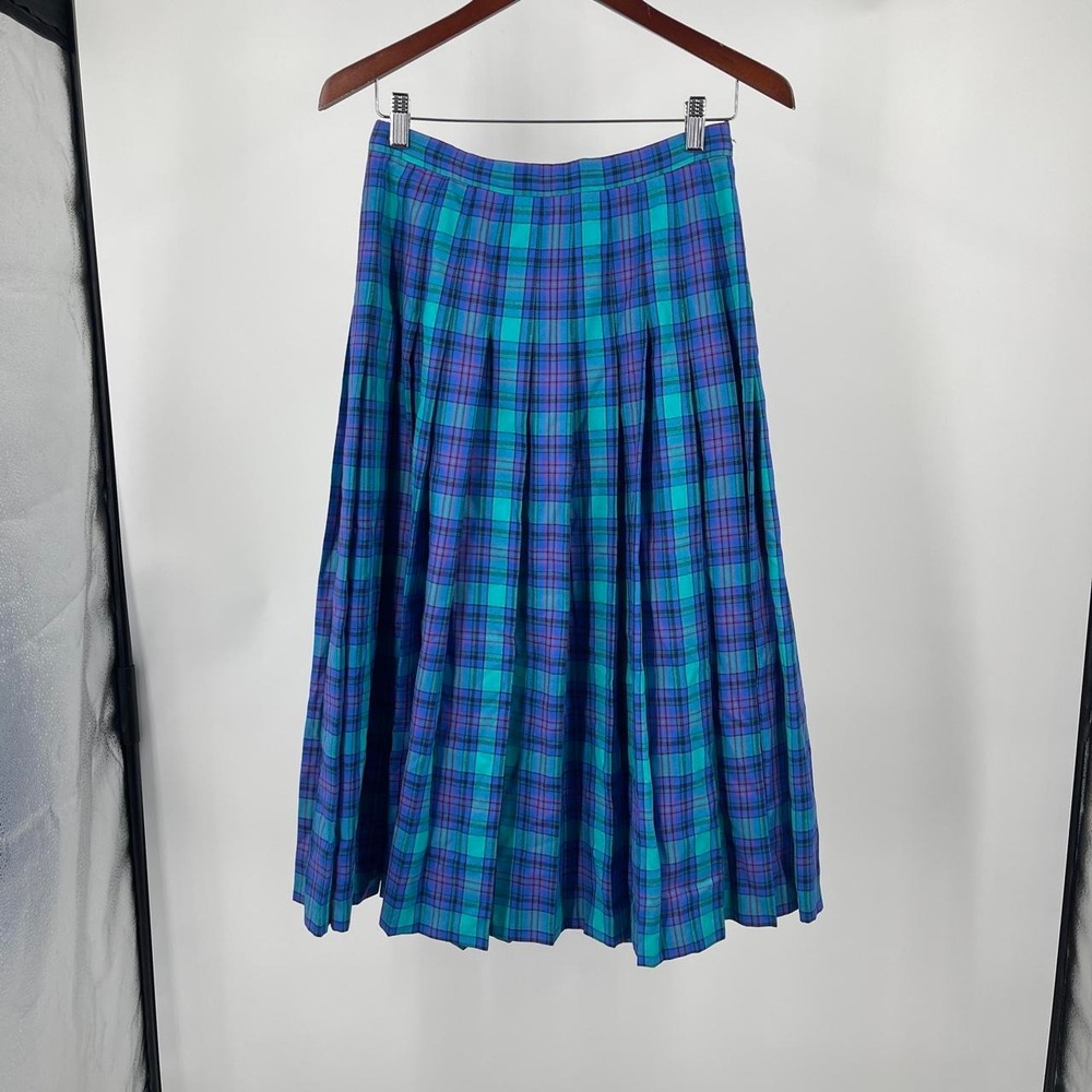 Vintage 80s Pendleton Women's Plaid Skirt Tartan Pleated Schoolgirl Academia 10
